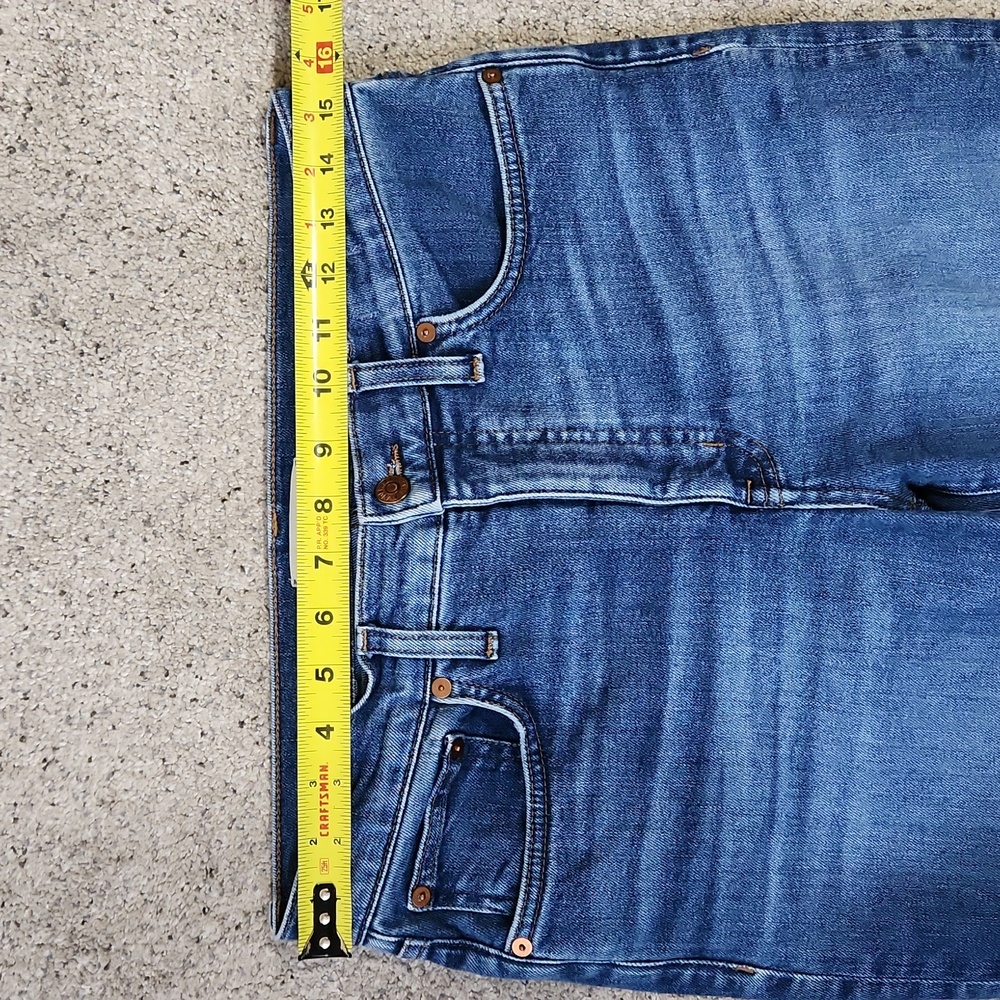 Madewell Tall Kick Out Crop Jeans Brinton Wash + Stretch Size 28 Tall Raw Hem - Picture 9 of 15